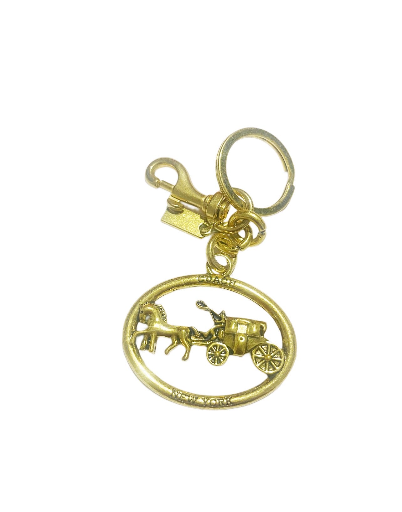 Coach Inspired Gold Heavy Duty Carriage Handbag Keychain
