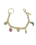 Coach Inspired Gold Handbag Chain with Red Heart