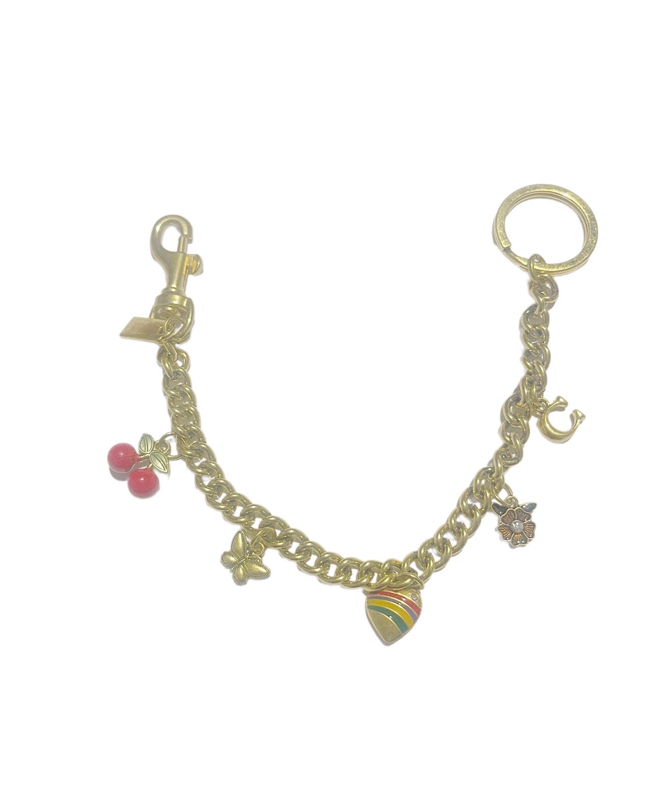 Coach Inspired Handbag Chain with Rainbow Heart