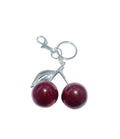 Red Double Cherry Silver Handbag Keychain