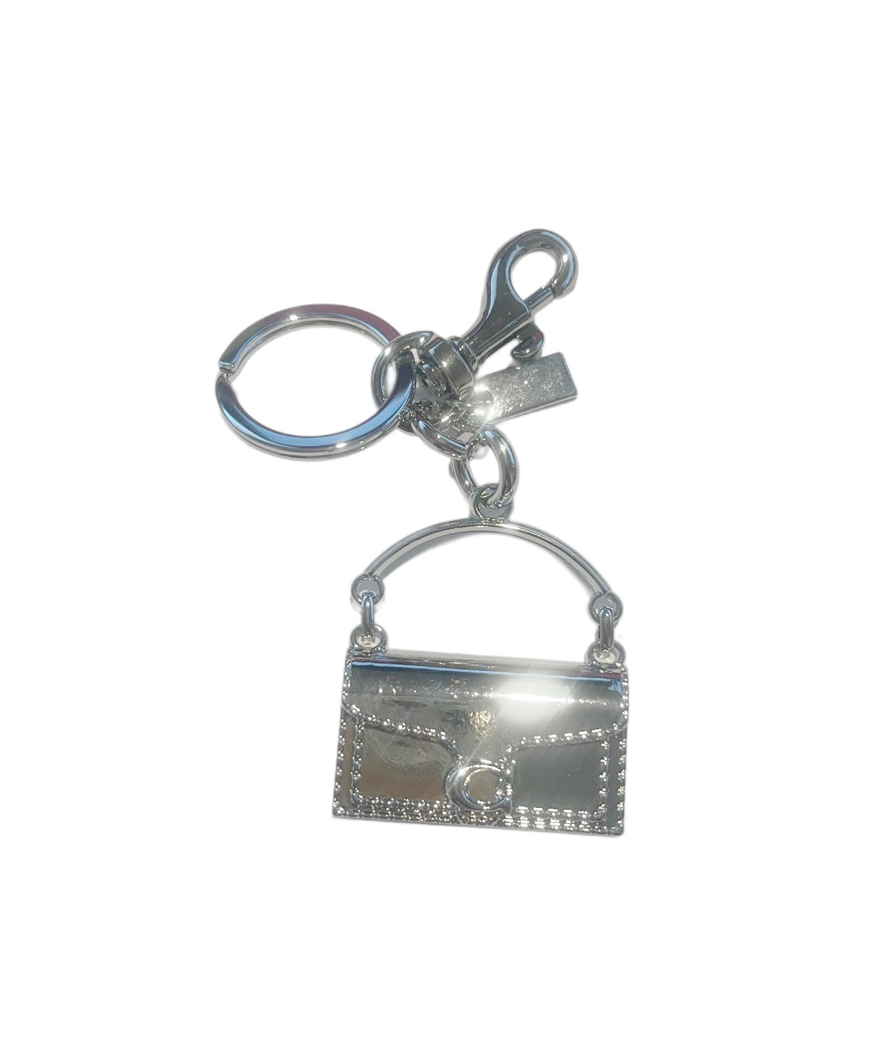 Coach Inspired Silver Tabby Handbag Keychain Charm