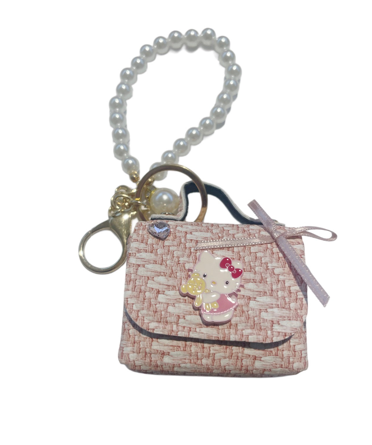 Hello Kitty Pink and White Pearl Handbag Keychain