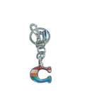 Coach Inspired Colorful C Silver Handbag Keychain