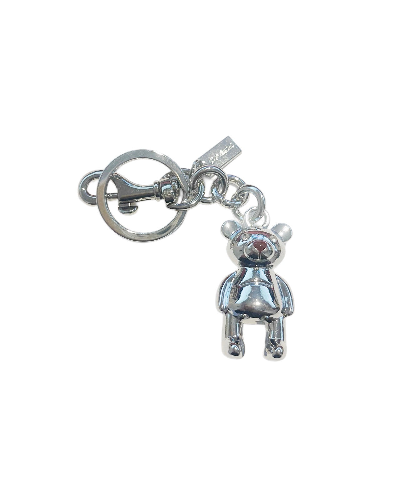 Coach Inspired Silver Teddy Bear Handbag Charm