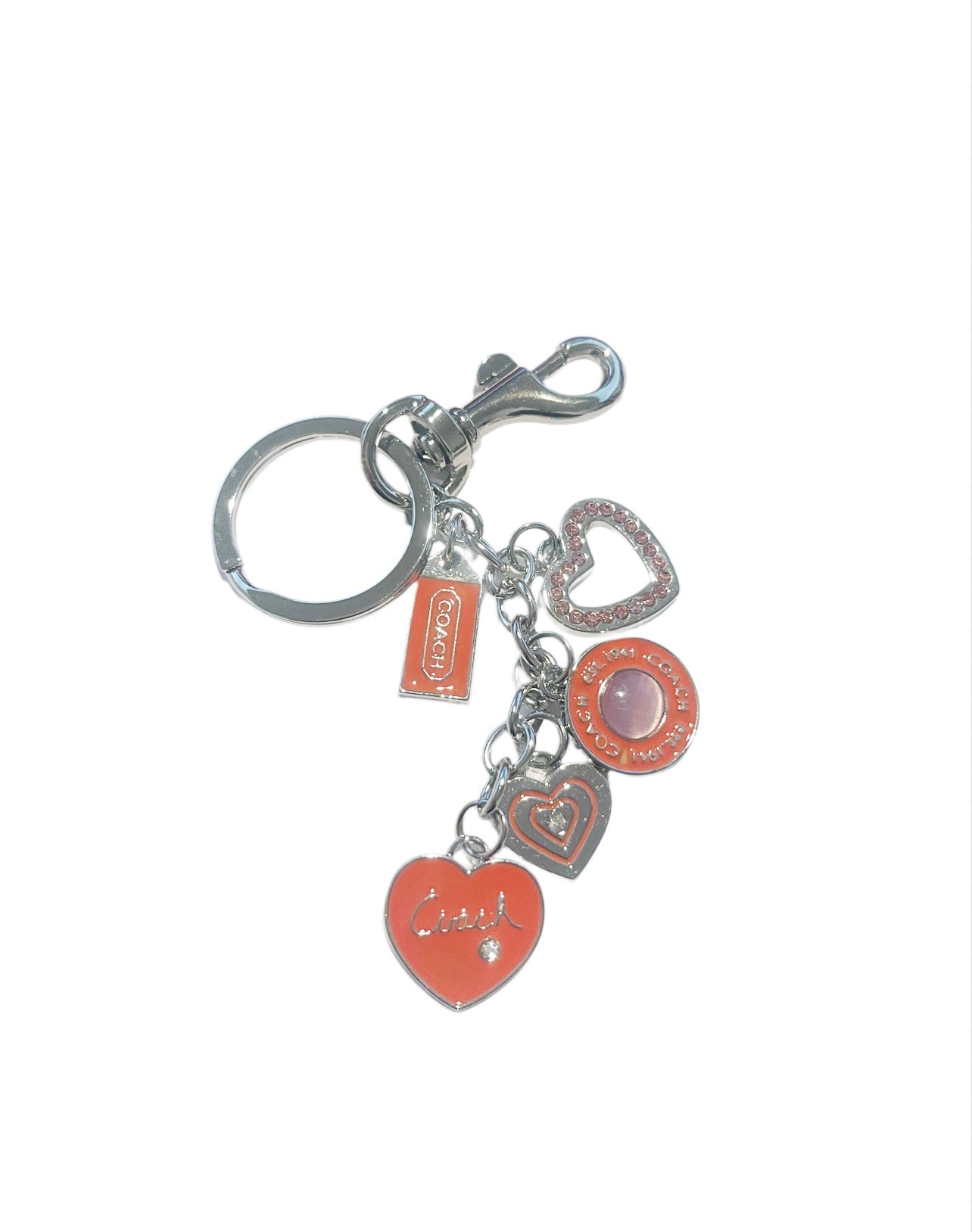 Coach Inspired Peach and Silver Handbag Charm