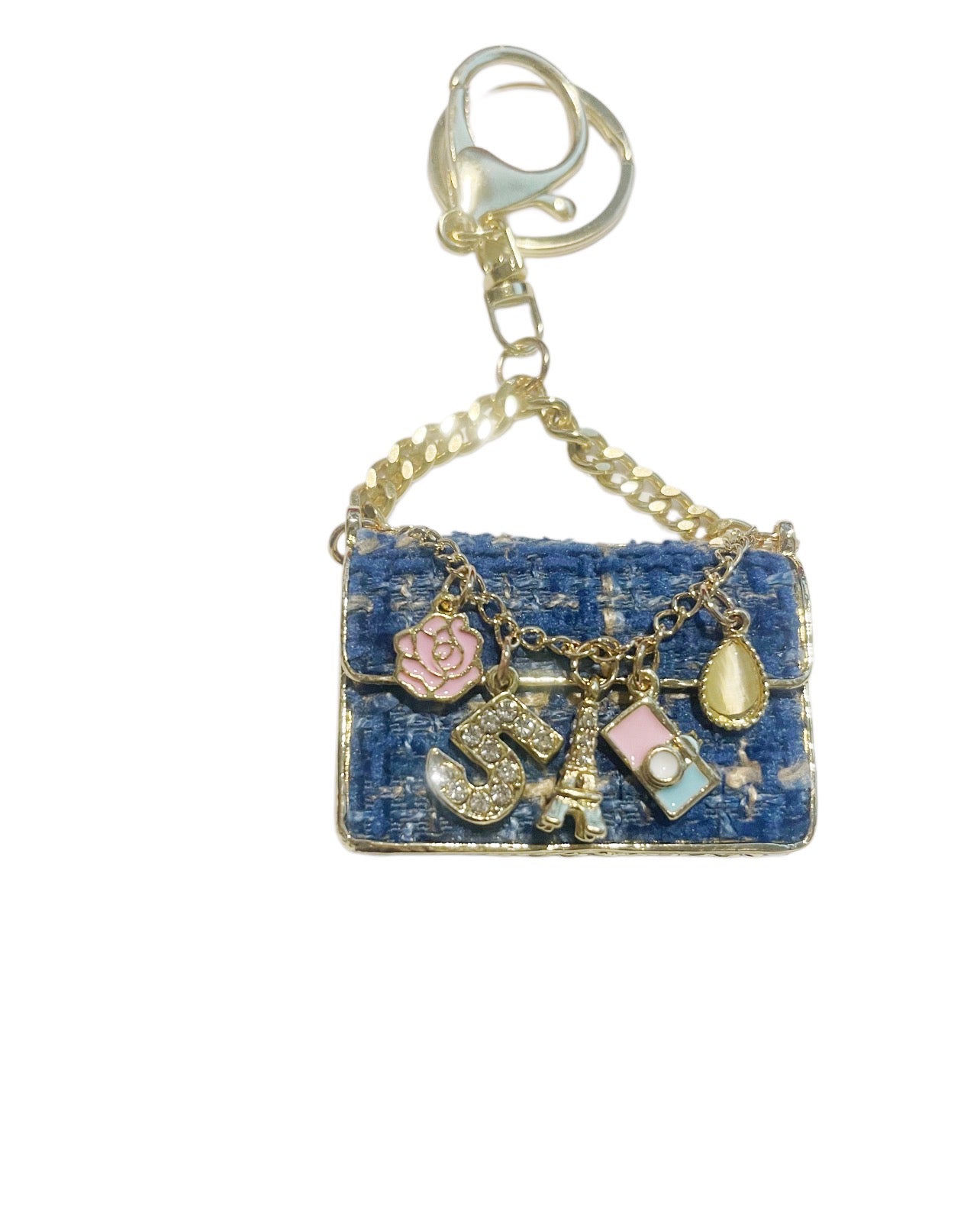 Blue and Beige Handbag Charm