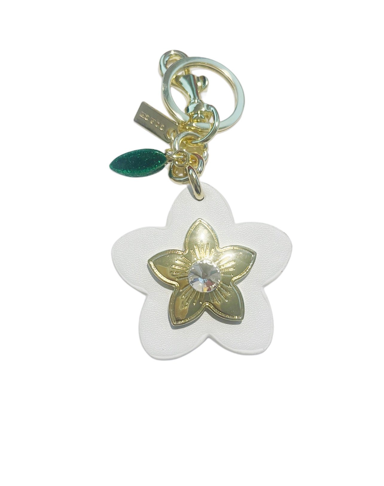 Coach Inspired White Flower Handbag Charm