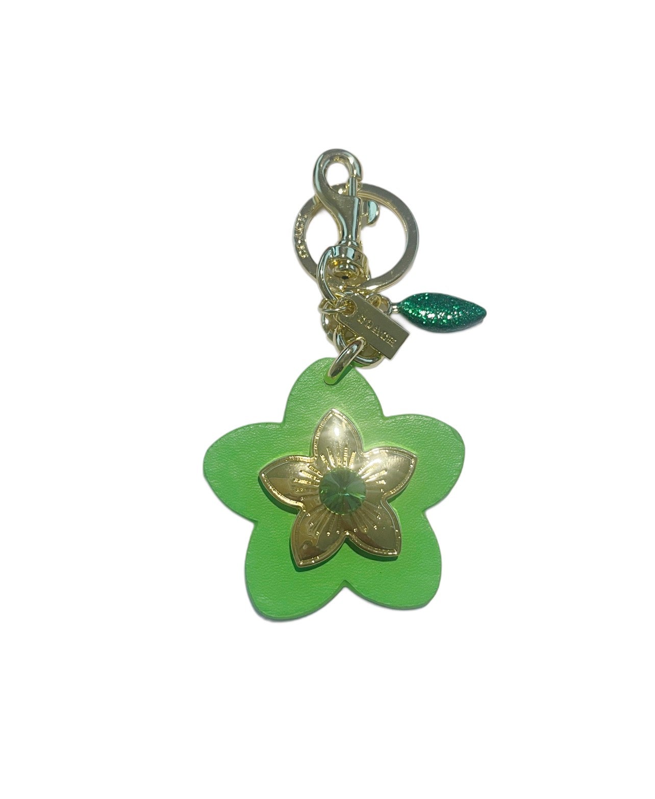 Coach Inspired Green Flower Handbag Charm