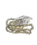 Off White Handbag Scarf with Flowers and Gold Chain