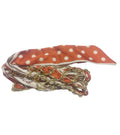 Coral and Beige Handbag Scarf with Gold Chain