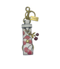 Coach Signature Inspired White Keychain with Cherries