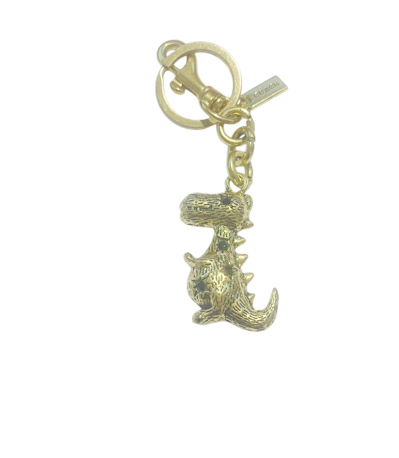 Coach Inspired Gold Dinosaur with Rhinestones
