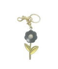 Coach Inspired Black Flower Keychain