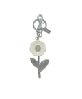 Coach Inspired White Flower with Silver Petals