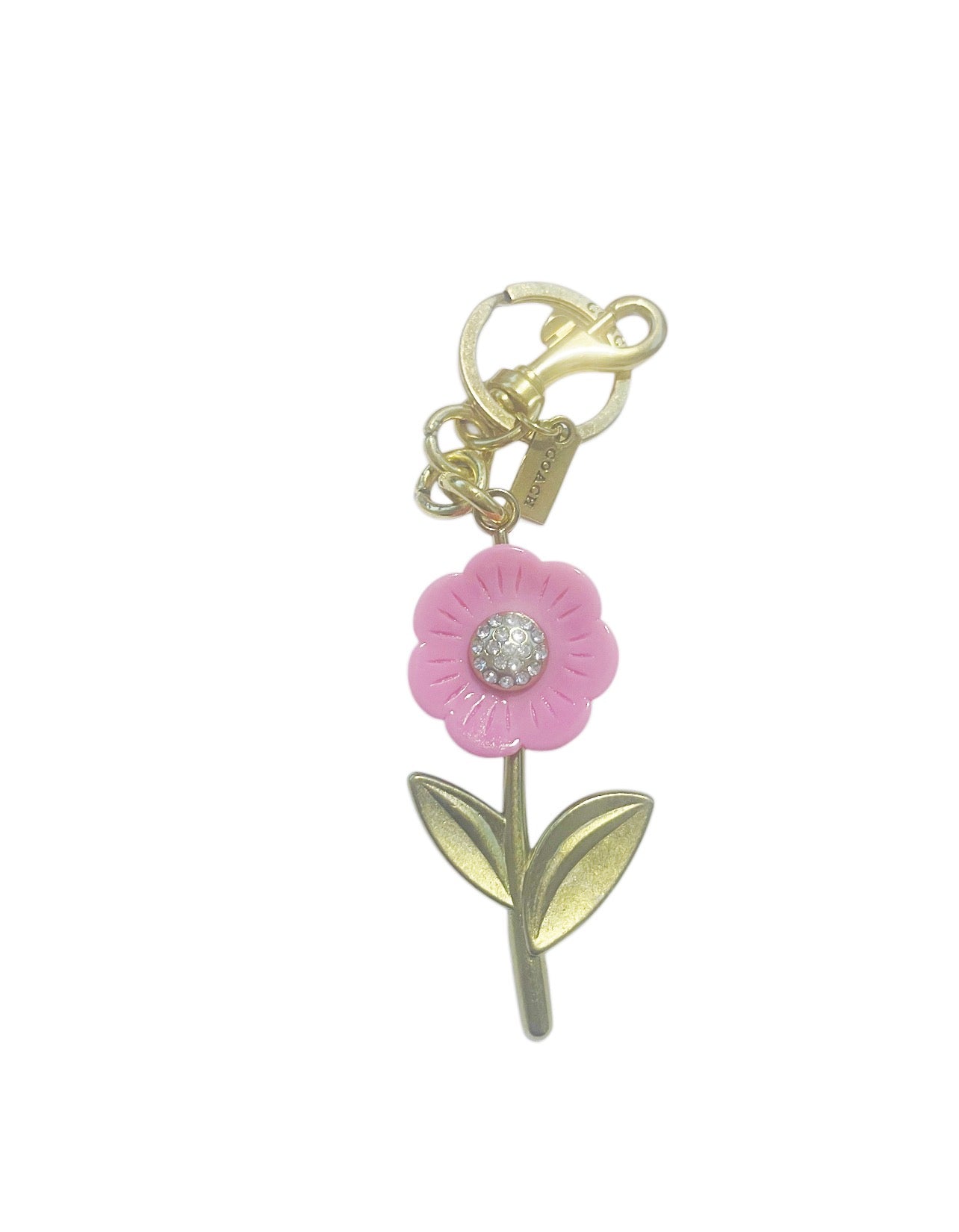 Coach Inspired Pink Flower Keychain