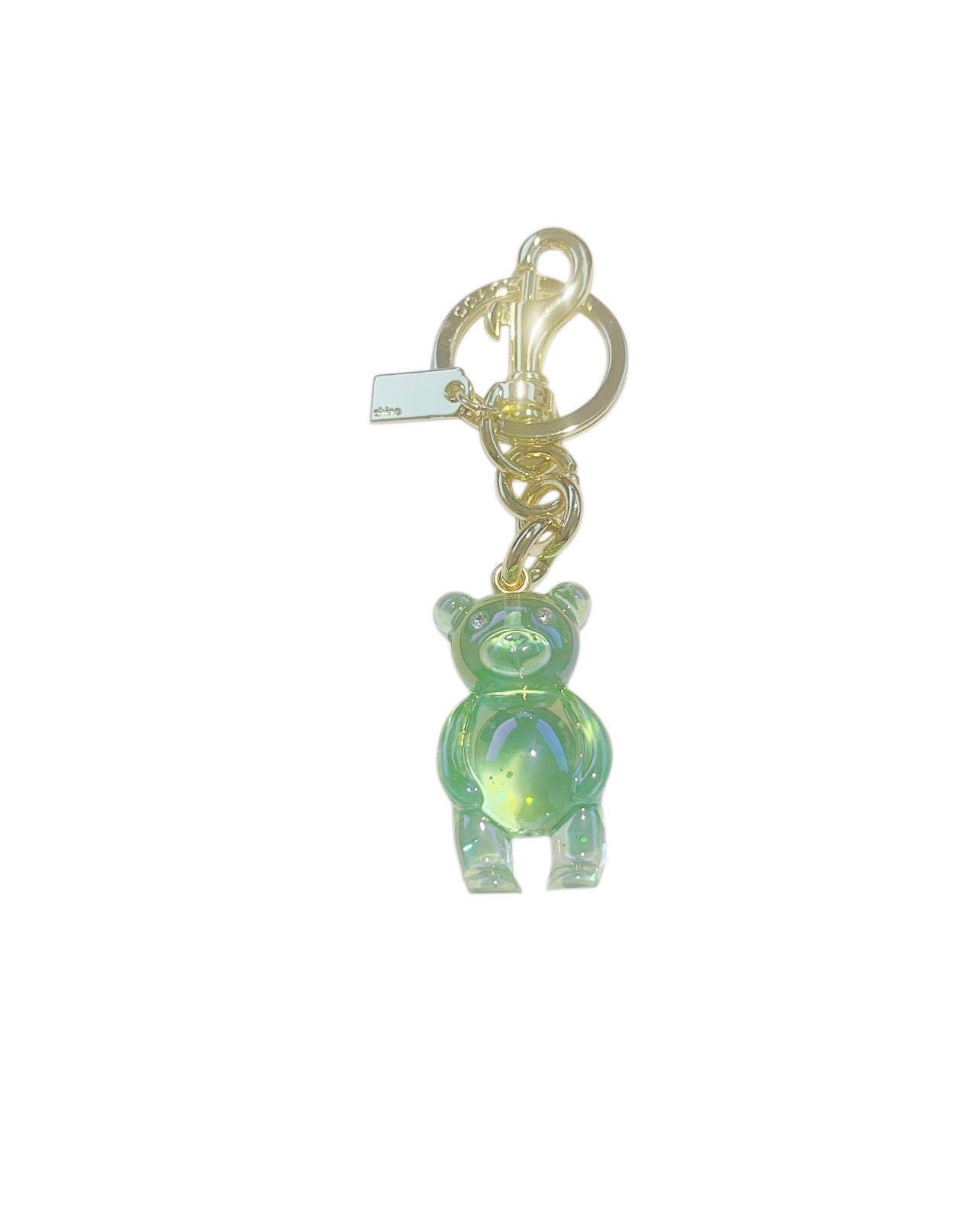 Coach Inspired Green Teddy Bear Handbag Keychain