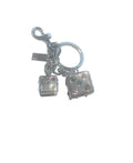 Coach Inspired Silver Dice Keychain with Rhinestones