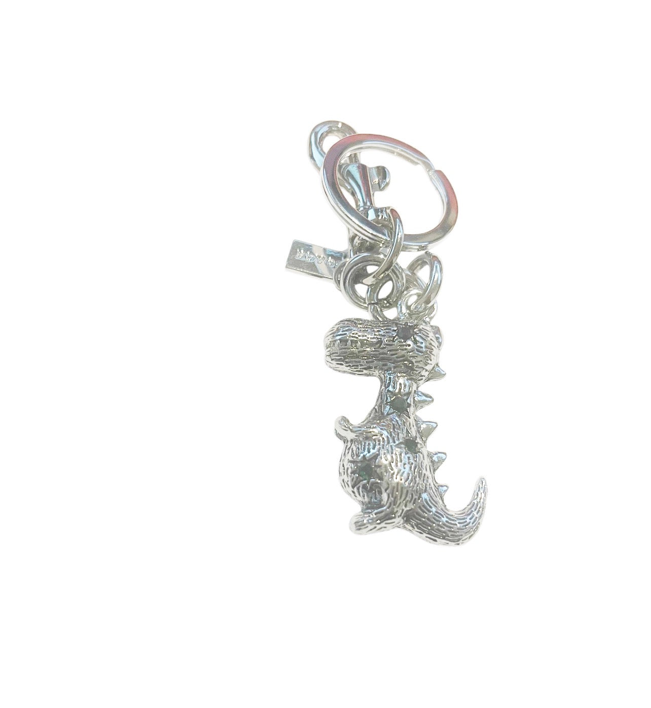 Coach Inspired Silver Dinosaur Keychain