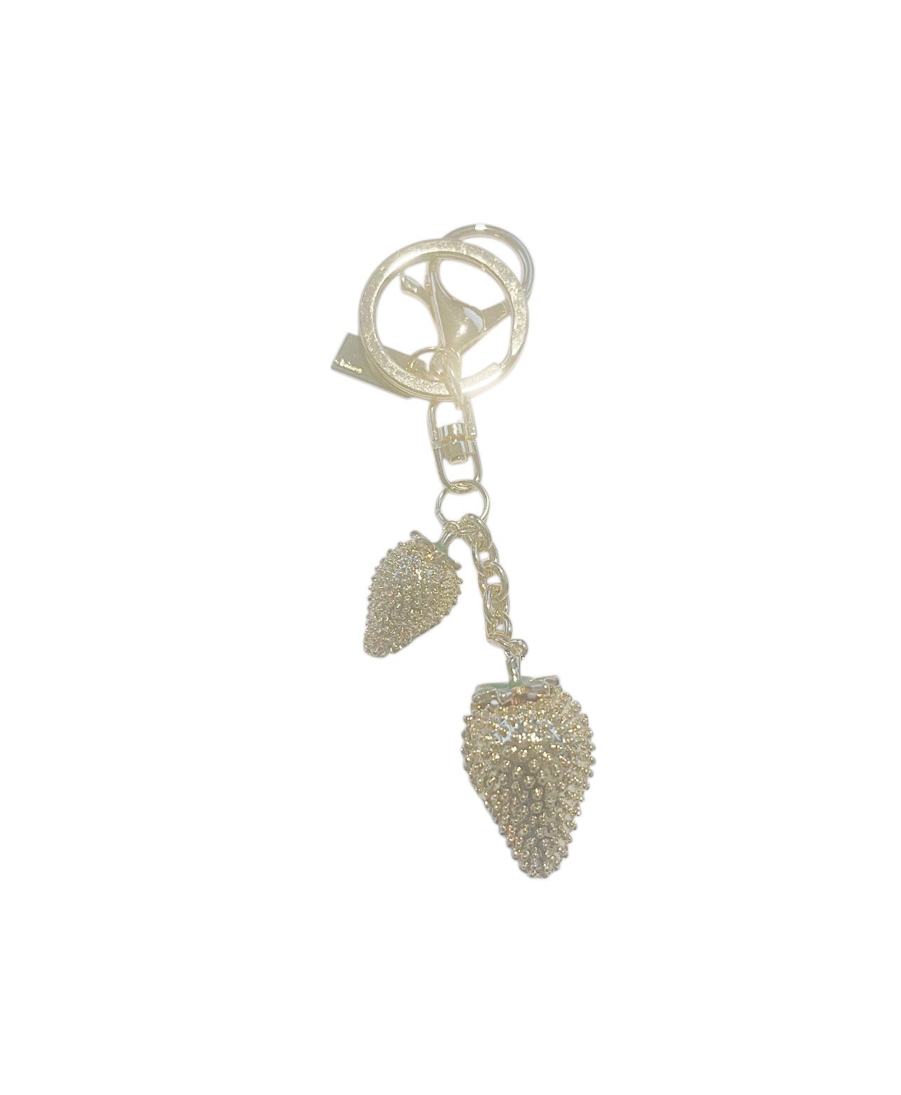 Coach Inspired Gold Double Strawberry Handbag Keychain